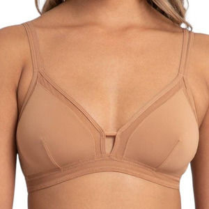 All.You.LIVELY Women's Mesh Trim Bralette - Warm Oak, Small (32C 32D 34A 34B)